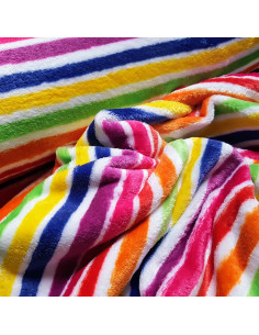 Polaire doudou imprimée, rayures arc-en-ciel 2