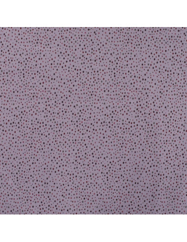 Tissu, Sweat Imprimé Pois Envers Polaire, Lilas, Laize 150 cm, 40% Coton 56% Polyester 4% Élasthanne