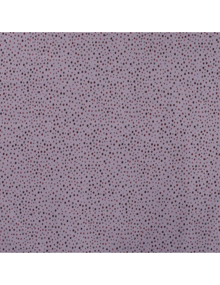 Tissu, Sweat Imprimé Pois Envers Polaire, Lilas, Laize 150 cm, 40% Coton 56% Polyester 4% Élasthanne