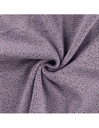 Tissu, Sweat Imprimé Pois Envers Polaire, Lilas, Laize 150 cm, 40% Coton 56% Polyester 4% Élasthanne
