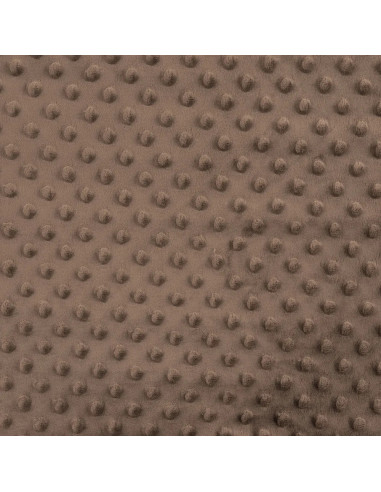 Tissu, Polaire Minky Pois Reliefs, Marron Doux, Laize 150 cm, 100% Polyester 255g/m²