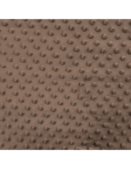 Tissu, Polaire Minky Pois Reliefs, Marron Doux, Laize 150 cm, 100% Polyester 255g/m²