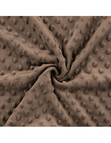 Tissu, Polaire Minky Pois Reliefs, Marron Doux, Laize 150 cm, 100% Polyester 255g/m²