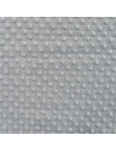 Tissu, Polaire Minky Pois Reliefs, Gris Clair, Laize 150 cm, 100% Polyester 255g/m²