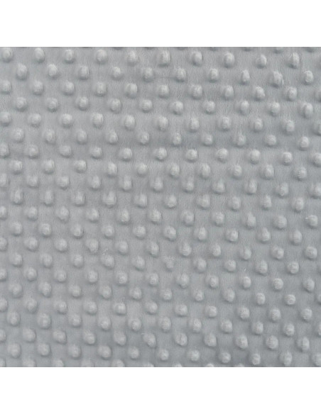 Tissu, Polaire Minky Pois Reliefs, Gris Clair, Laize 150 cm, 100% Polyester 255g/m²
