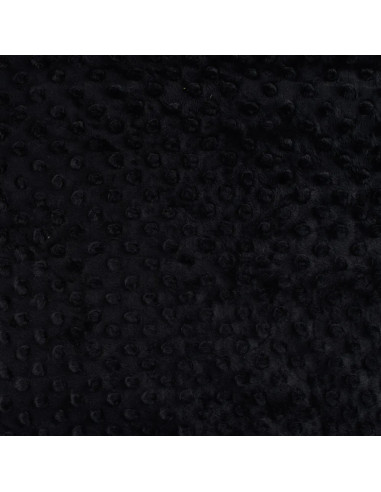 Tissu, Polaire Minky Pois Reliefs, Noir Intense, Laize 150 cm, 100% Polyester 255g/m²