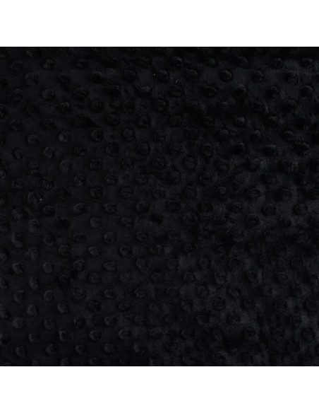 Tissu, Polaire Minky Pois Reliefs, Noir Intense, Laize 150 cm, 100% Polyester 255g/m²