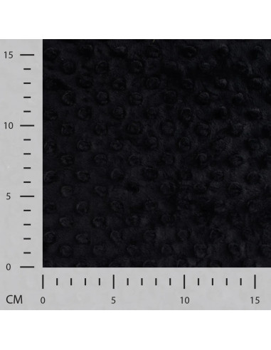 Tissu, Polaire Minky Pois Reliefs, Noir Intense, Laize 150 cm, 100% Polyester 255g/m²
