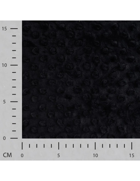 Tissu, Polaire Minky Pois Reliefs, Noir Intense, Laize 150 cm, 100% Polyester 255g/m²