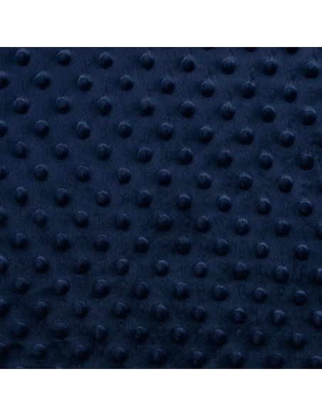 Tissu, Polaire Minky Pois Reliefs, Bleu Marine, Laize 150 cm, 100% Polyester 255g/m²