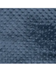 Tissu, Polaire Minky Pois Reliefs, Bleu Jeans, Laize 150 cm, 100% Polyester 255g/m² 2