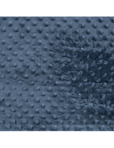 Tissu, Polaire Minky Pois Reliefs, Bleu Jeans, Laize 150 cm, 100% Polyester 255g/m²