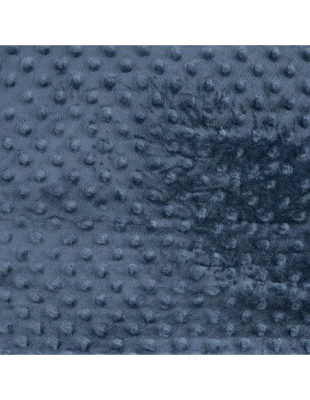 Tissu, Polaire Minky Pois Reliefs, Bleu Jeans, Laize 150 cm, 100% Polyester 255g/m²