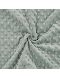 Tissu, Polaire Minky à Pois Reliefs, Vert Pâle, Laize 150 cm, 100% Polyester 255g/m²