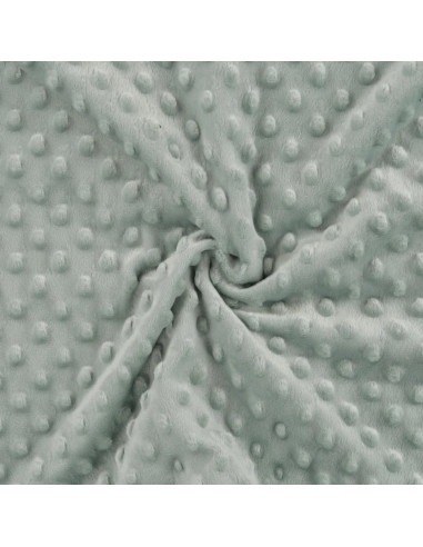 Tissu, Polaire Minky à Pois Reliefs, Vert Pâle, Laize 150 cm, 100% Polyester 255g/m²