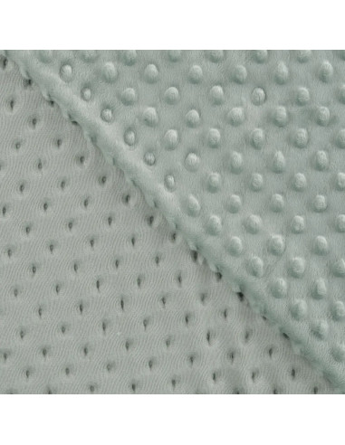 Tissu, Polaire Minky à Pois Reliefs, Vert Pâle, Laize 150 cm, 100% Polyester 255g/m²
