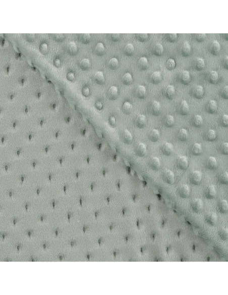 Tissu, Polaire Minky à Pois Reliefs, Vert Pâle, Laize 150 cm, 100% Polyester 255g/m²