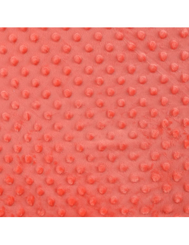 Tissu, Polaire Minky Pois Reliefs, Pêche, Laize 150 cm, 100% Polyester 255g/m²