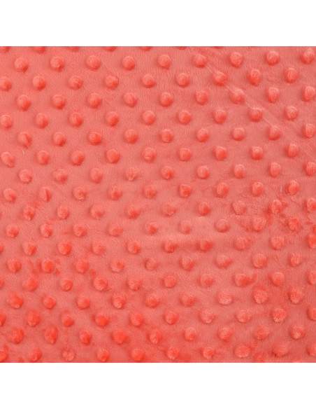 Tissu, Polaire Minky Pois Reliefs, Pêche, Laize 150 cm, 100% Polyester 255g/m²