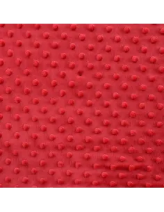 Tissu, Polaire Minky Pois Reliefs, Rouge Framboise, Laize 150 cm, 100% Polyester 255g/m² 2