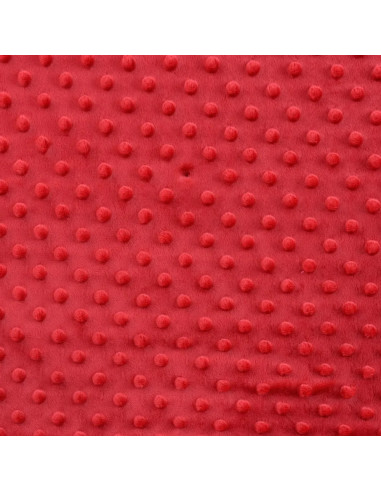 Tissu, Polaire Minky Pois Reliefs, Rouge Framboise, Laize 150 cm, 100% Polyester 255g/m²
