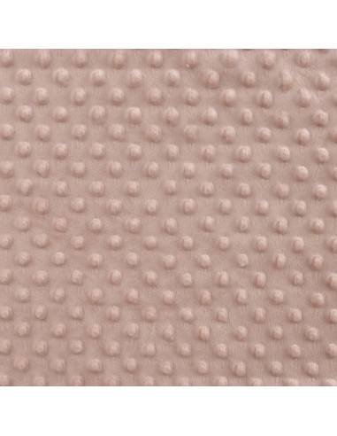 Tissu, Polaire Minky Pois Reliefs, Rose Poudré, Laize 150 cm, 100% Polyester 255g/m²