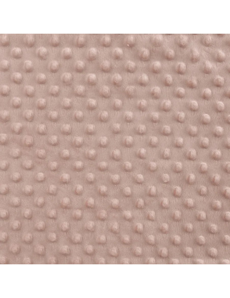 Tissu, Polaire Minky Pois Reliefs, Rose Poudré, Laize 150 cm, 100% Polyester 255g/m²