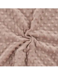 Tissu, Polaire Minky Pois Reliefs, Rose Poudré, Laize 150 cm, 100% Polyester 255g/m²