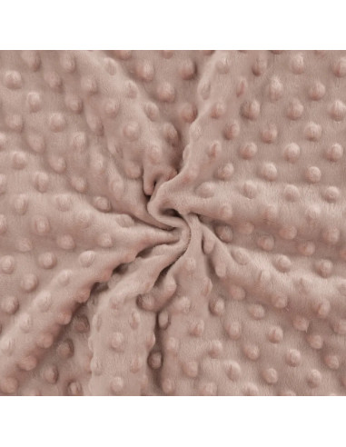 Tissu, Polaire Minky Pois Reliefs, Rose Poudré, Laize 150 cm, 100% Polyester 255g/m²