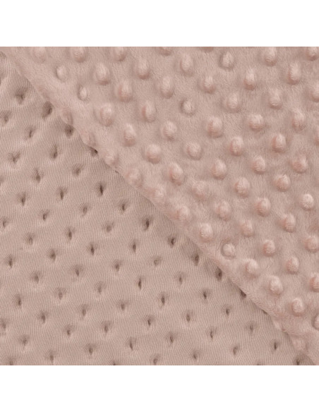 Tissu, Polaire Minky Pois Reliefs, Rose Poudré, Laize 150 cm, 100% Polyester 255g/m²