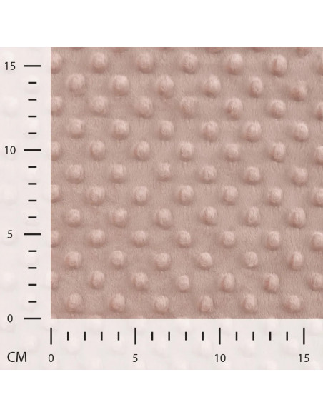 Tissu, Polaire Minky Pois Reliefs, Rose Poudré, Laize 150 cm, 100% Polyester 255g/m²