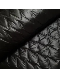 Tissu, Matelassé Uni, Noir Profond, Laize 140 cm, 100% Polyester
