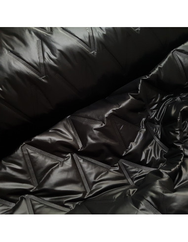 Tissu, Matelassé Uni, Noir Profond, Laize 140 cm, 100% Polyester