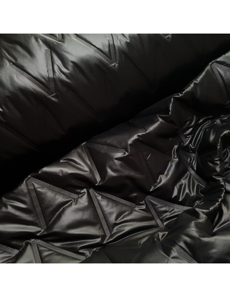 Tissu, Matelassé Uni, Noir Profond, Laize 140 cm, 100% Polyester
