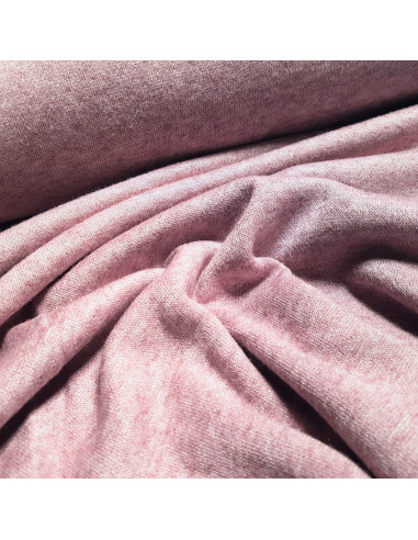 Tissu, Jersey Maille Uni, Rose Poudré, Laize 150 cm, Viscose Polyester Polyamide Stretch