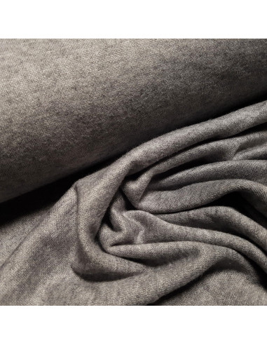 Tissu, Jersey Maille Uni, Gris Anthracite, Laize 150 cm, Viscose Polyester Polyamide Stretch