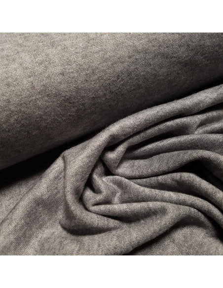 Tissu, Jersey Maille Uni, Gris Anthracite, Laize 150 cm, Viscose Polyester Polyamide Stretch