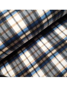 Tissu, Polaire Imprimée Carreaux, Multicolore, Laize 150 cm, 100% Polyester