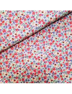 Popeline de coton, fleurs