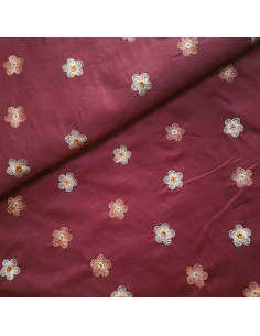 Velours milleraies, fleurs brodées