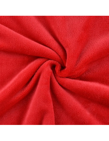 Tissu, Polaire Doudou, Rouge Framboise, Laize 150 cm, 100% Polyester 290g/m²