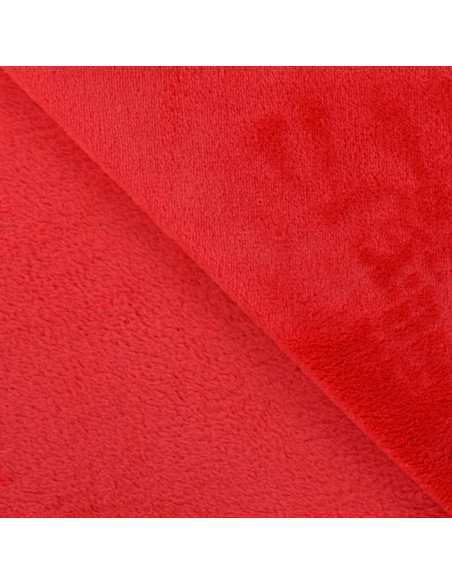 Tissu, Polaire Doudou, Rouge Framboise, Laize 150 cm, 100% Polyester 290g/m²