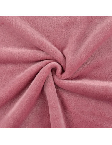 Tissu, Polaire Doudou, Vieux Rose, Laize 150 cm, 100% Polyester 290g/m²