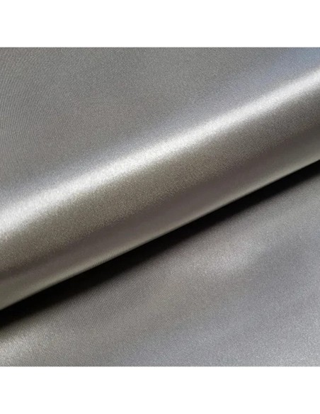 Tissu, Doublure Satin Unie, Gris Argenté, Laize 150 cm, 100% Polyester