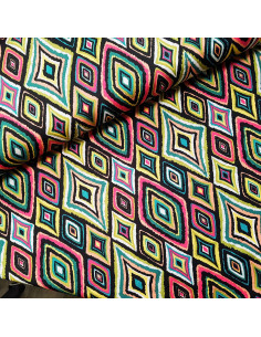 Crêpe léger polyester, losanges colorés