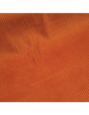 Tissu, Velours Larges Côtes Uni, Orange, Laize 142 cm, 100% Coton 398g/m²