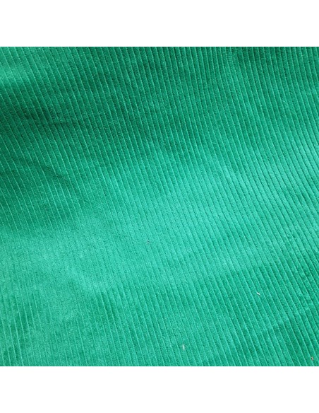 Tissu, Velours Larges Côtes, Vert, Laize 142 cm, 100% Coton 397.6g/ml