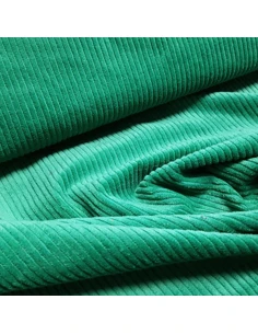 Tissu, Velours Larges Côtes, Vert, Laize 142 cm, 100% Coton 397.6g/ml 2