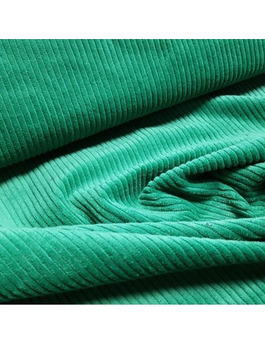 Tissu, Velours Larges Côtes, Vert, Laize 142 cm, 100% Coton 397.6g/ml