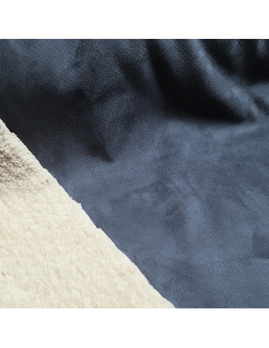 Lainage mouton retourné, bleu jean